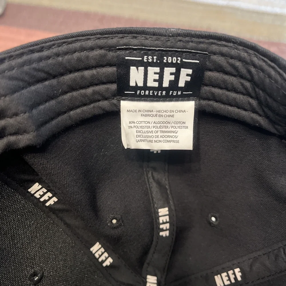 Neff Black Blue Green Leaf Floral Print Snapback Adjustable Hat Men One Size